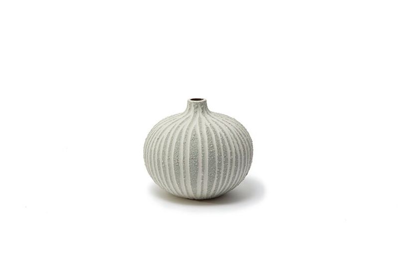 Vase Bari, Stone Stripe – Light Grey Rough